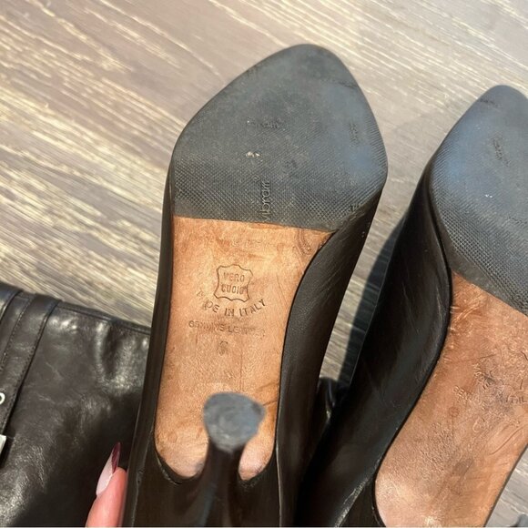 Chocolate Brown Italian Leather Above Ankle Boots Size 6 - Picture 6 of 7
